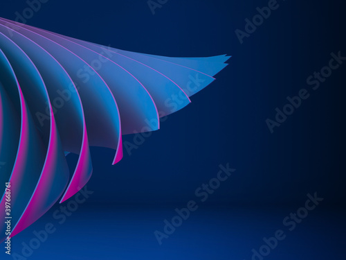 Fototapeta Naklejka Na Ścianę i Meble -  Abstract digital graphic pattern, neon colored spiral 3 d