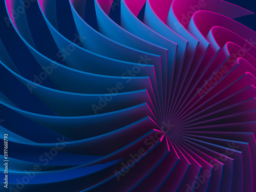 Fototapeta Naklejka Na Ścianę i Meble -  Abstract digital graphic pattern, neon colored 3d spiral