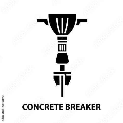 concrete breaker icon, black vector sign with editable strokes, concept illustration