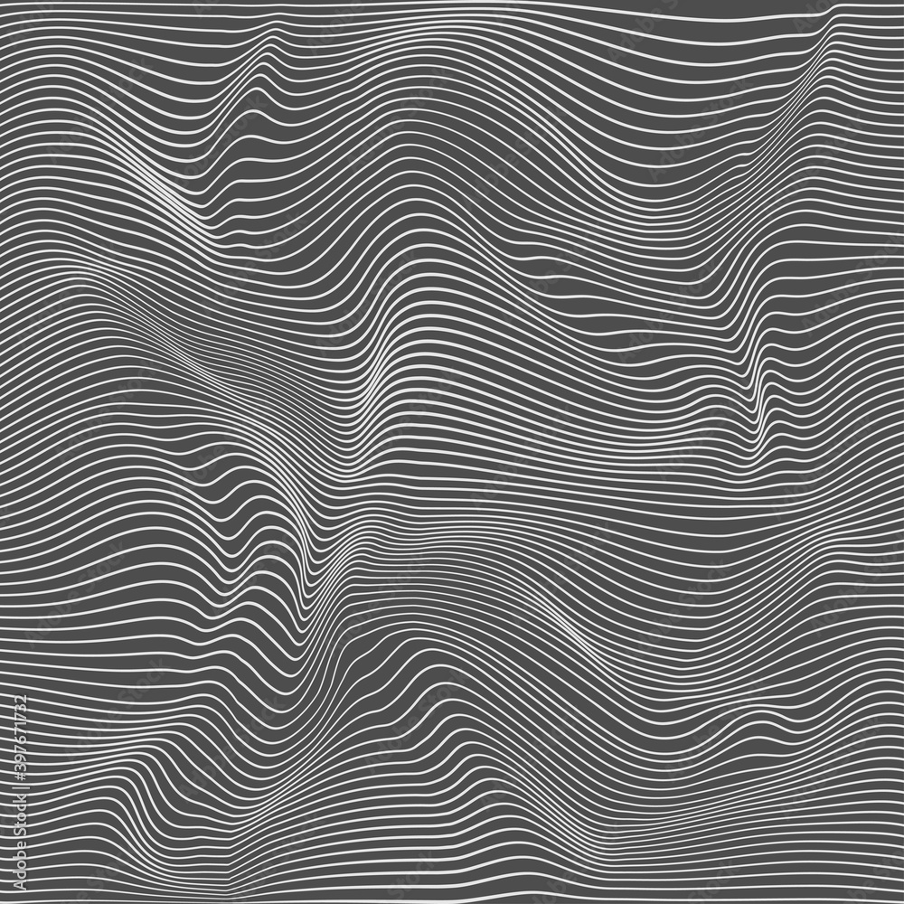 Wavy monochrome linear texture.