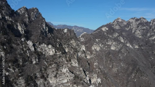 Aerial photography of the ancient Great Wall of China