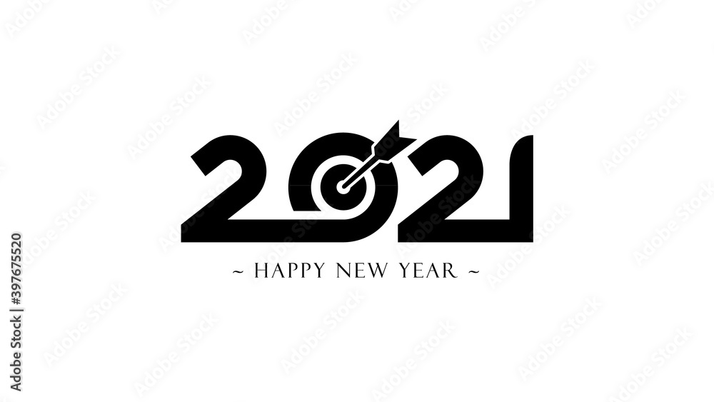 Happy New Year 2021 logo text design. Cover of business diary for 2021 with wishes. Brochure design template, card, banner. Vector illustration with black labels isolated on white background. Happy New Year 2021 logo text design. Cover of business diary for 2021 with wishes. Brochure design template, card, banner. Vector illustration with black labels isolated on white background.
