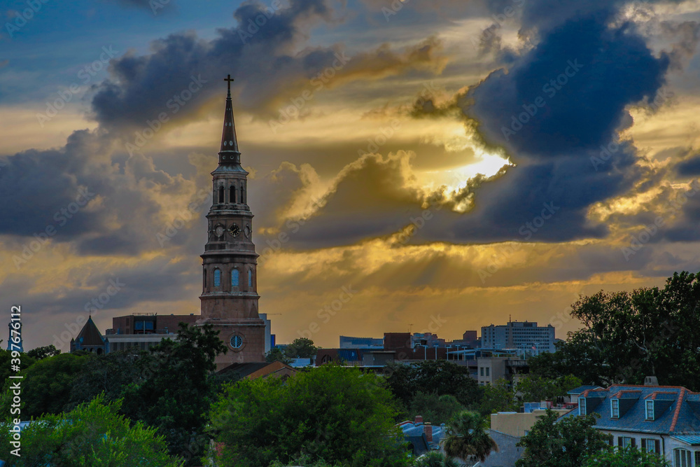 Naklejka premium Overview of Charleston, North Carolina