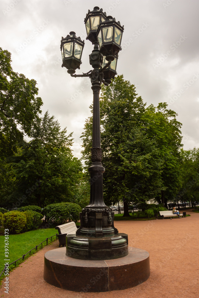 Vintage style lantern in Saint-Petersburg, Russia