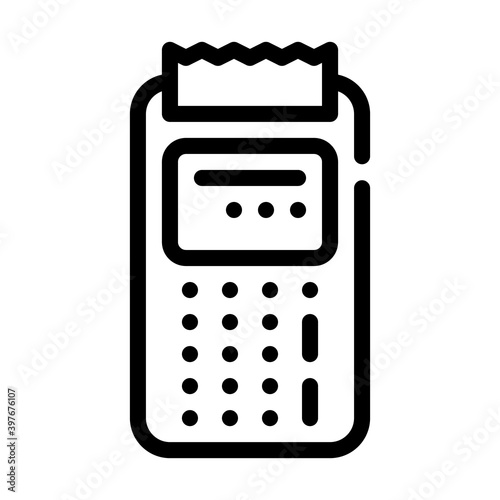 portable cash register line icon vector illustration