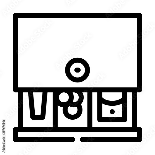 cash drawer line icon vector illustration black