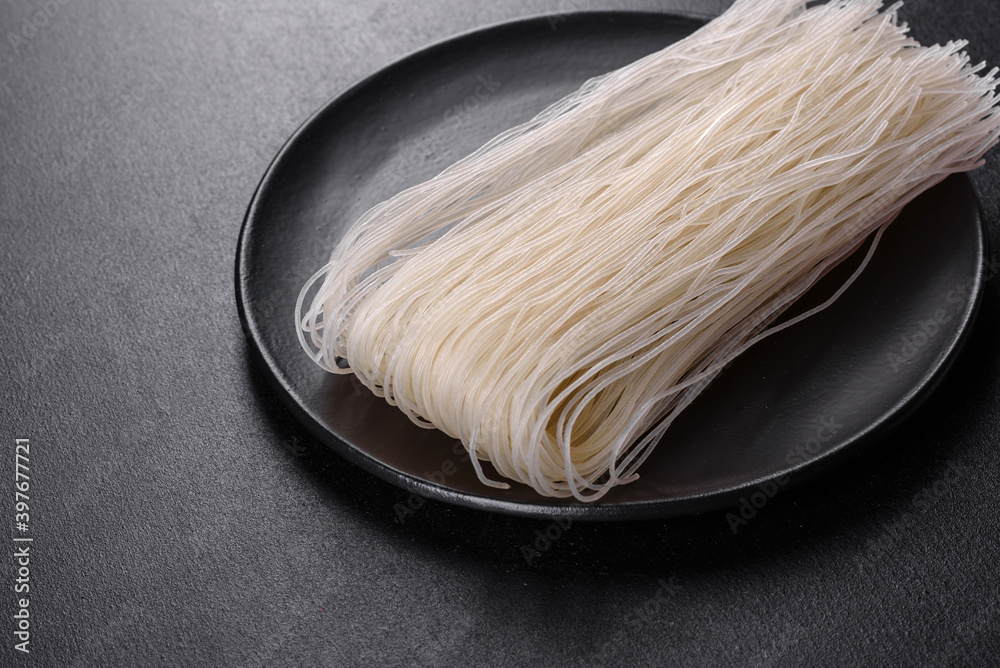 Ingredients for making rice noodles with vegetables and spices Ingredients for making rice noodles with vegetables and spices