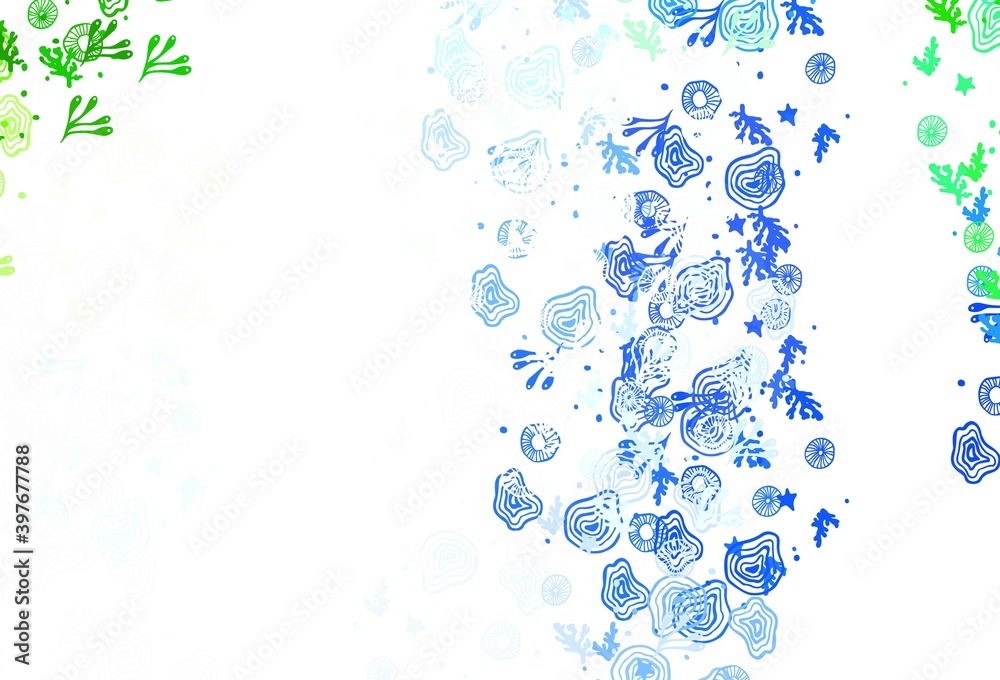 Light Green vector template with chaotic shapes. Light Green vector template with chaotic shapes.