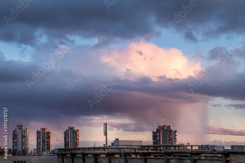 Heavy clouds of rain above Vilnius cityscape © Birute Vijeikiene