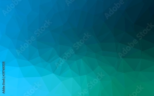 Dark Blue, Green vector abstract mosaic backdrop.