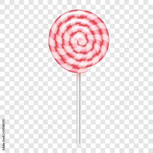 Swirl candy 3d, Christmas peppermint lollipop red and white spiral sweets on stick