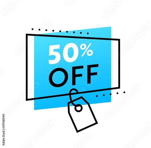 Price Off Label or Banner for Discount in Simple Style for Digital Media Marketing Ad. Hot Offer, Shopping or Clearance