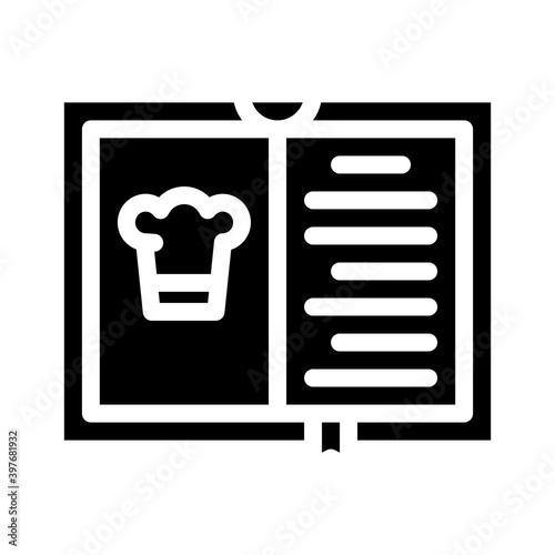 cook book glyph icon vector illustration black