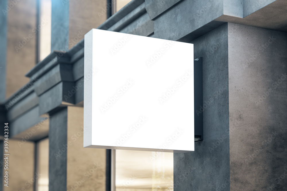 Empty white stopper on concrete building wall. Empty white stopper on concrete building wall.