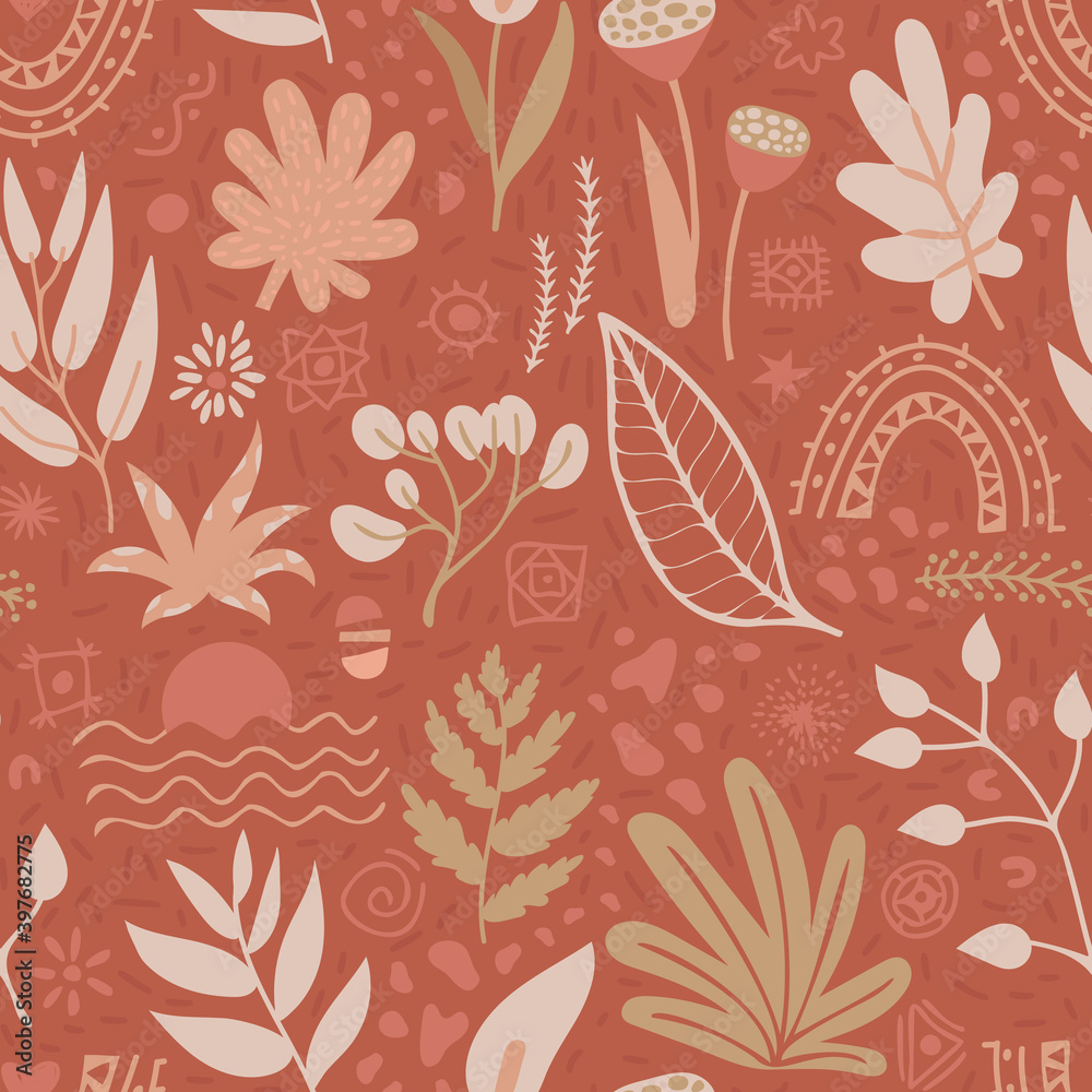 Seamless boho floral pattern Seamless boho floral pattern