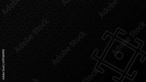 The background is made in a traditional ancient Ukrainian pattern. Embroidery or pagan symbols.