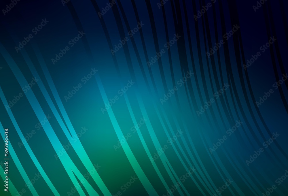 Dark Blue, Green vector template with curved lines. Dark Blue, Green vector template with curved lines.