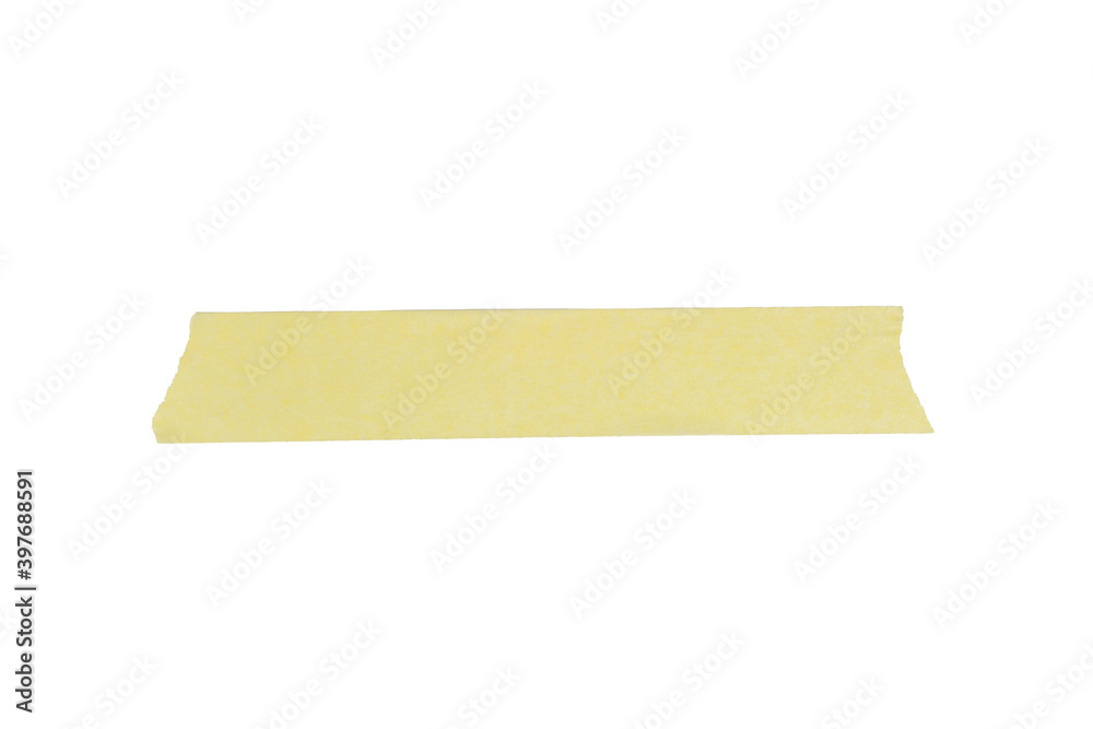 Strip of yellow masking tape isolated on white background Strip of yellow masking tape isolated on white background
