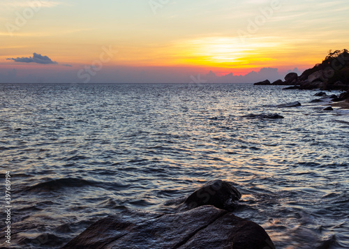 Thailand amazing sunset at beach