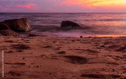 Thailand amazing sunset at beach