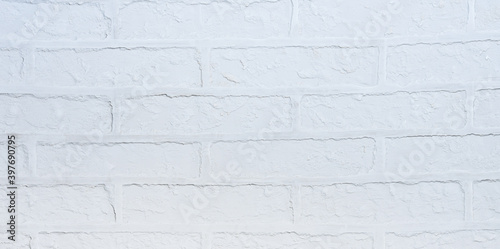 White putty brick wall. Loft style. Boton wall
