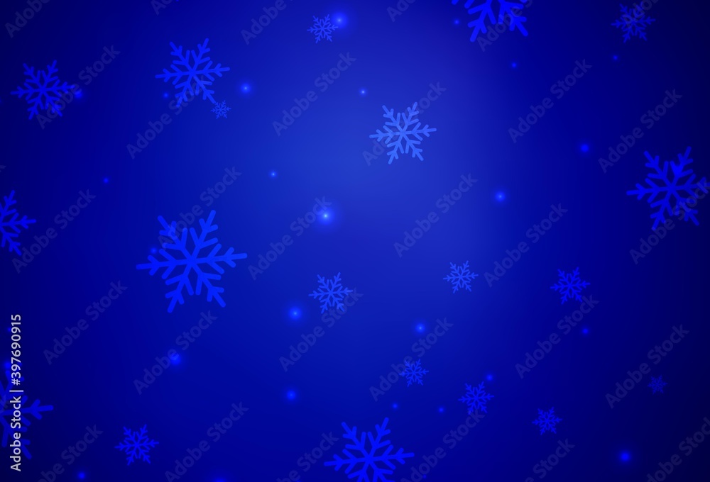 Dark BLUE vector pattern in Christmas style. Dark BLUE vector pattern in Christmas style.