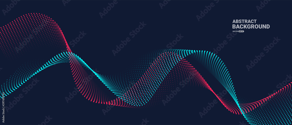 © kanpisut - Abstract background with flowing particles. Dynamic waves. vector illustration. © kanpisut - Abstract background with flowing particles. Dynamic waves. vector illustration.