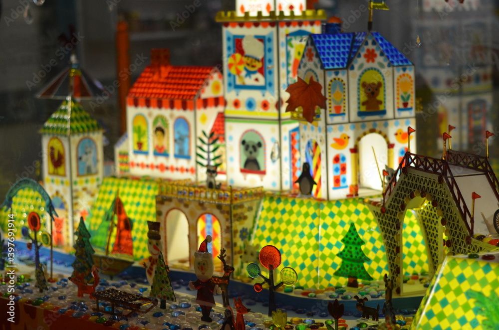 Fototapeta premium small christmas town decoration 