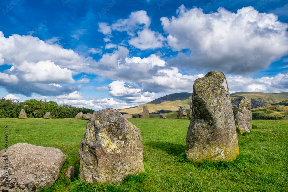 The ancient Castlerigg stone circle near Keswick at the Lake District in England The ancient Castlerigg stone circle near Keswick at the Lake District in England