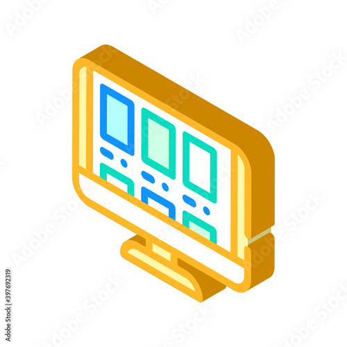 choosing online book isometric icon vector illustration