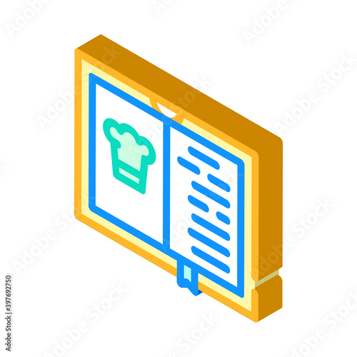 cook book isometric icon vector illustration color