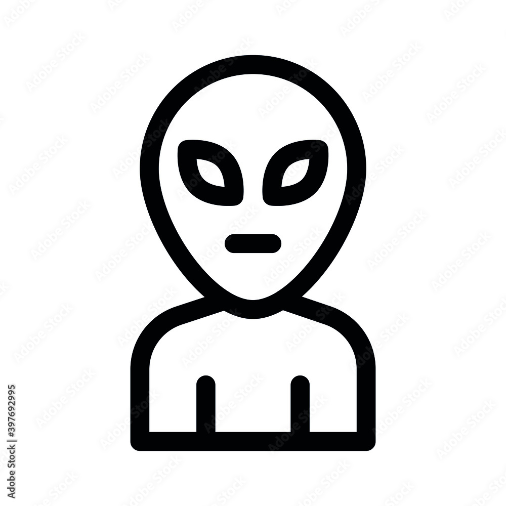 Extraterrestrial Alien Icon on white background Extraterrestrial Alien Icon on white background