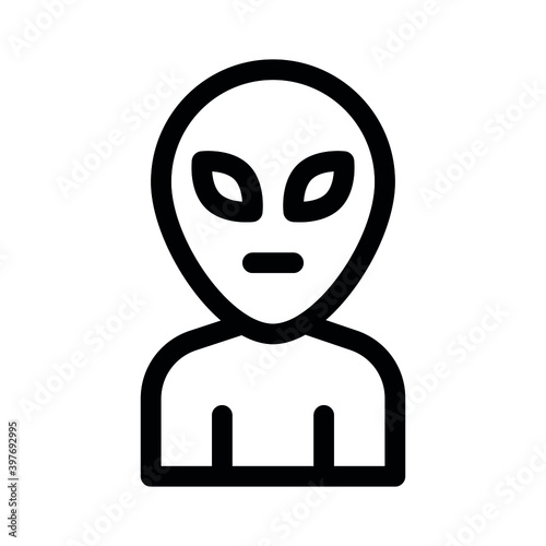 Extraterrestrial Alien Icon on white background