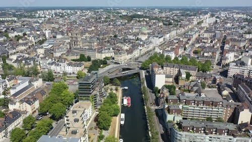 Scenic view of the city of Rennes in the Brittany region. France