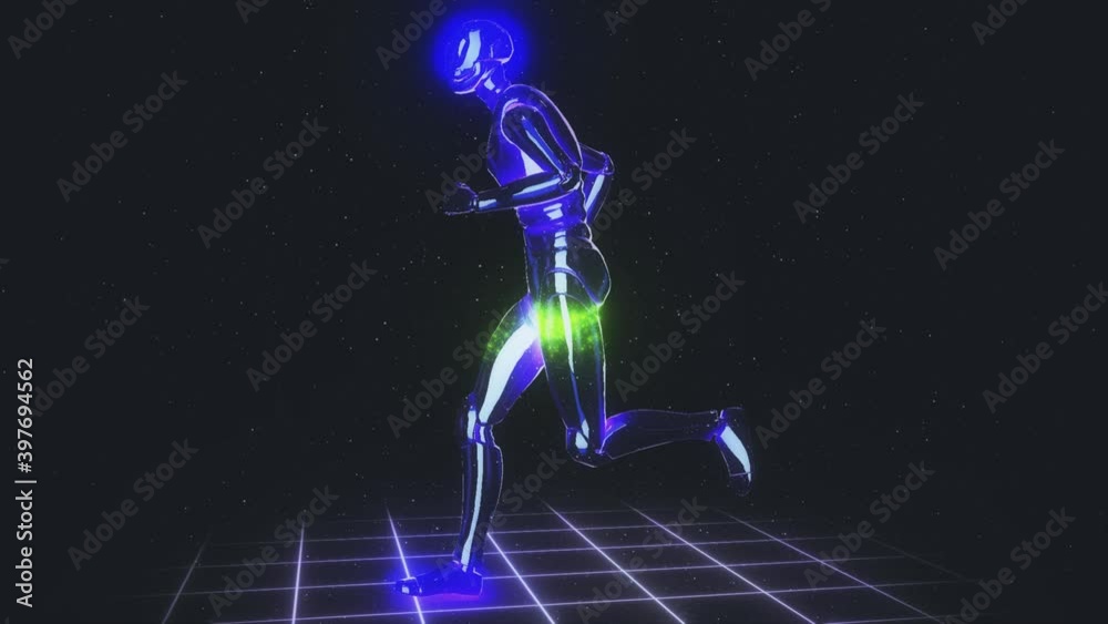 Abstract Running Retro Robot 4k Abstract Running Retro Robot 4k