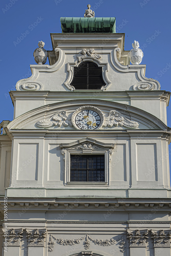 View of Karlskirche (St. Charles's Church, 1737) - one of Vienna greatest buildings. Karlskirche is dedicated to Saint Charles Borromeo. Vienna, Austria.