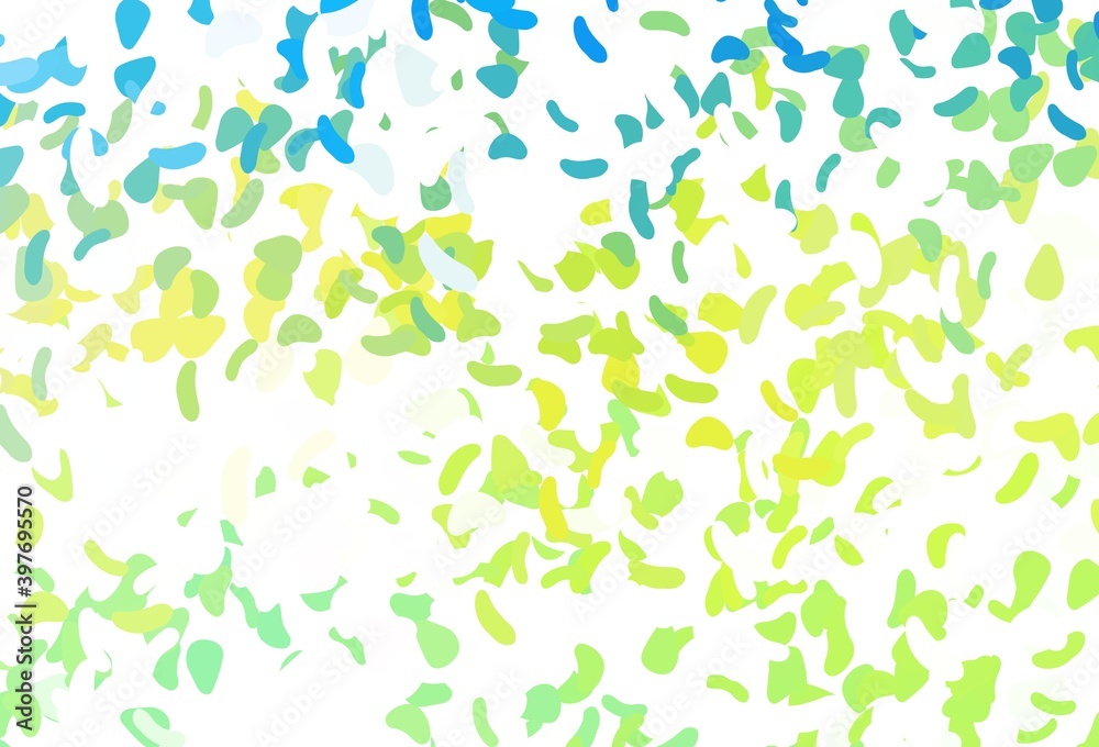 Light Blue, Yellow vector pattern with chaotic shapes. Light Blue, Yellow vector pattern with chaotic shapes.
