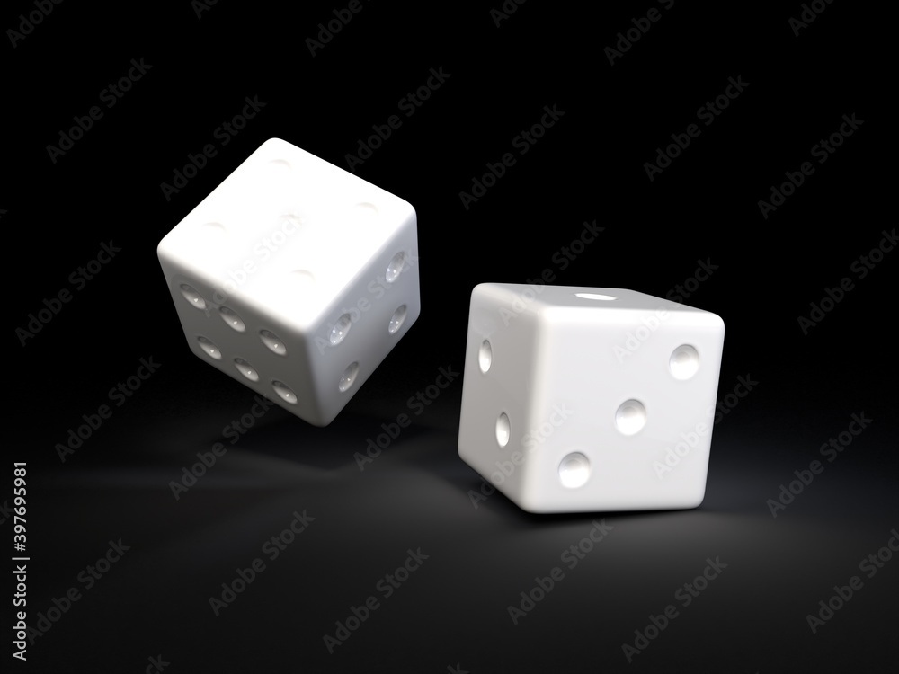 Dice rolling. Online gambling or gaming concept Dice rolling. Online gambling or gaming concept