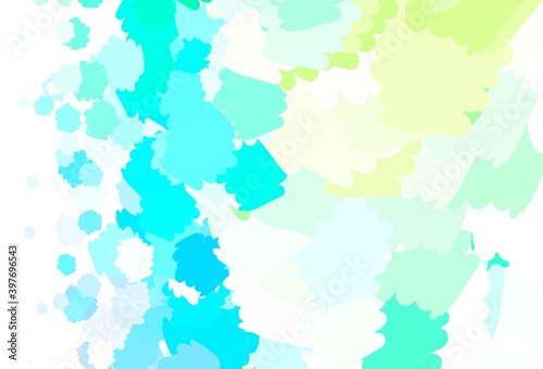 Light Blue, Green vector background with abstract shapes.