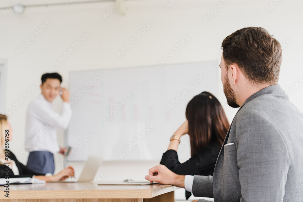 Business people brainstorming ideas for solving problems in company meeting rooms, the company staff meeting. Business people brainstorming ideas for solving problems in company meeting rooms, the company staff meeting.