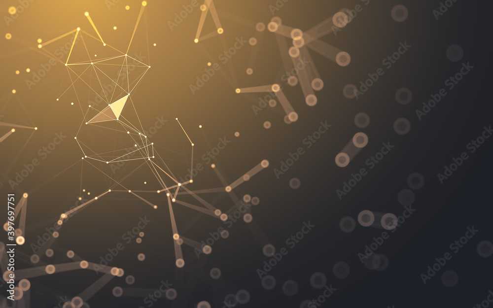 Abstract background. Molecules technology with polygonal shapes, connecting dots and lines. Connection structure. Big data visualization. Abstract background. Molecules technology with polygonal shapes, connecting dots and lines. Connection structure. Big data visualization.