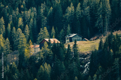 mountain hut in the mountains