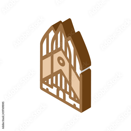 grundtvig church isometric icon vector illustration color photo