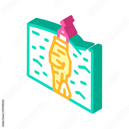 katskhi pillar isometric icon vector illustration color