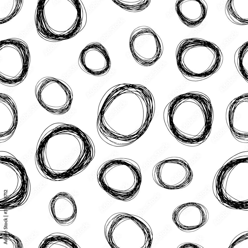 Seamless pattern with sketch ellipses shape Seamless pattern with sketch ellipses shape