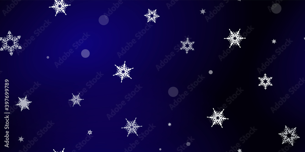 Falling Snowflakes seamless pattern flying snow