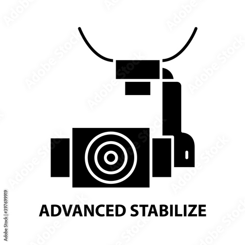 advanced stabilize icon, black vector sign with editable strokes, concept illustration