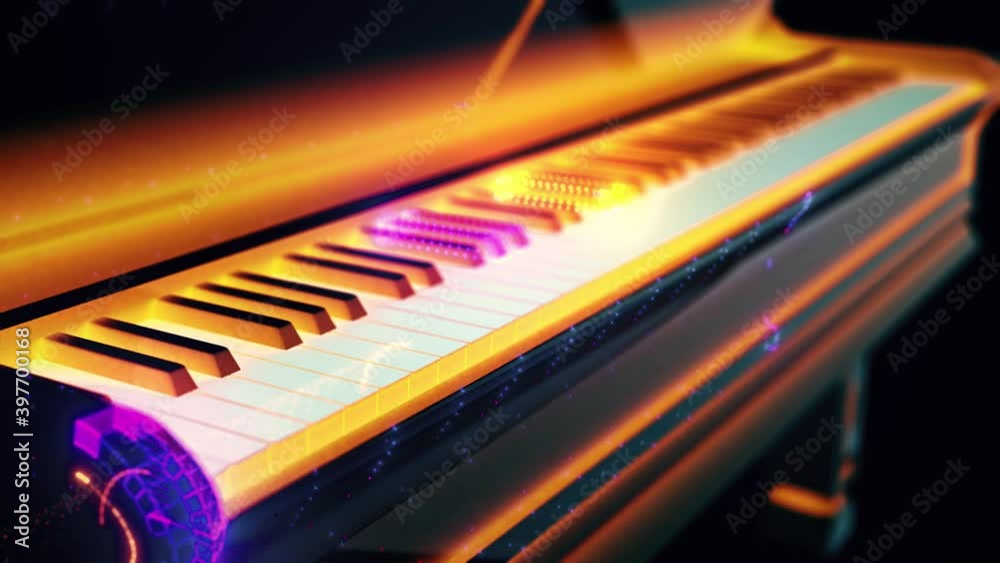 Piano and Abstract Piano Keys 4k