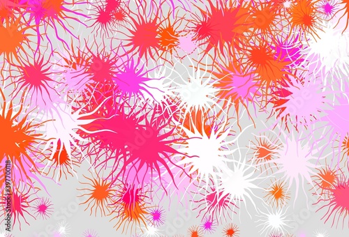 Light Pink, Red vector backdrop with memphis shapes. © smaria2015