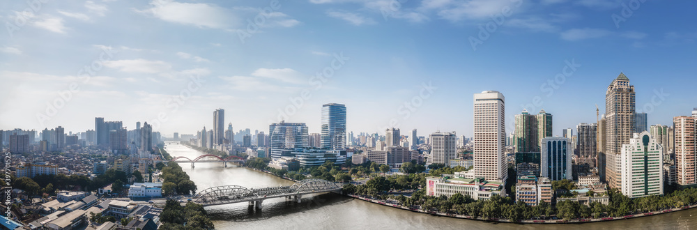 Aerial photography China modern city architecture landscape skyline